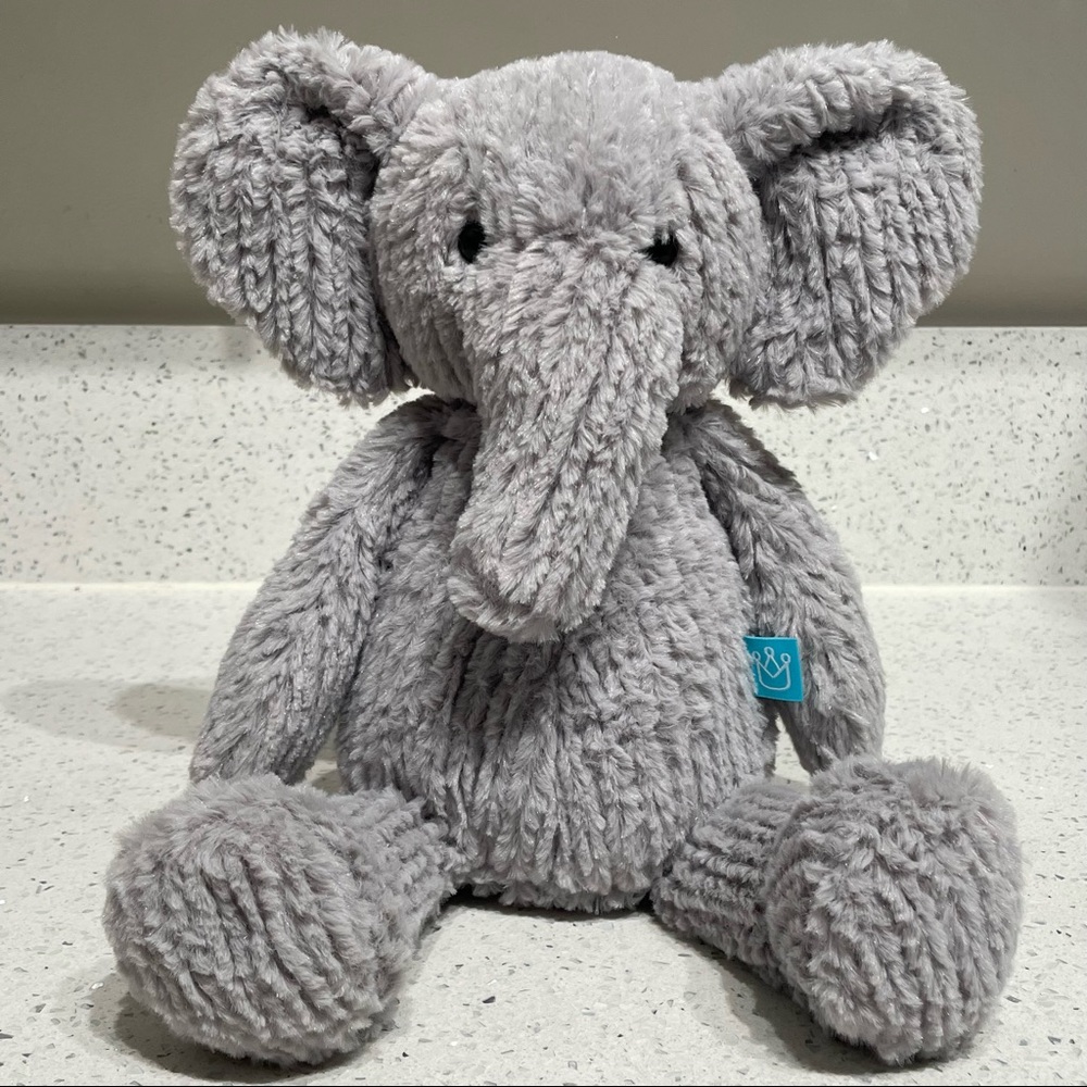 Manhattan Toy Company Elephant Plush Lovey Gray Ribbed Stuffed Animal 2017 14”
